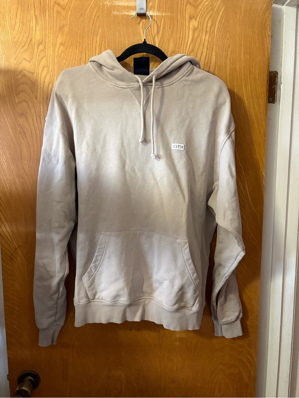 Kith Men's box logo Pullover Hoodie - Light Taupe L